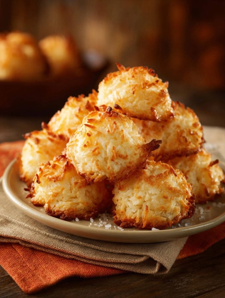 Easy Coconut Macaroons Pile On Plate