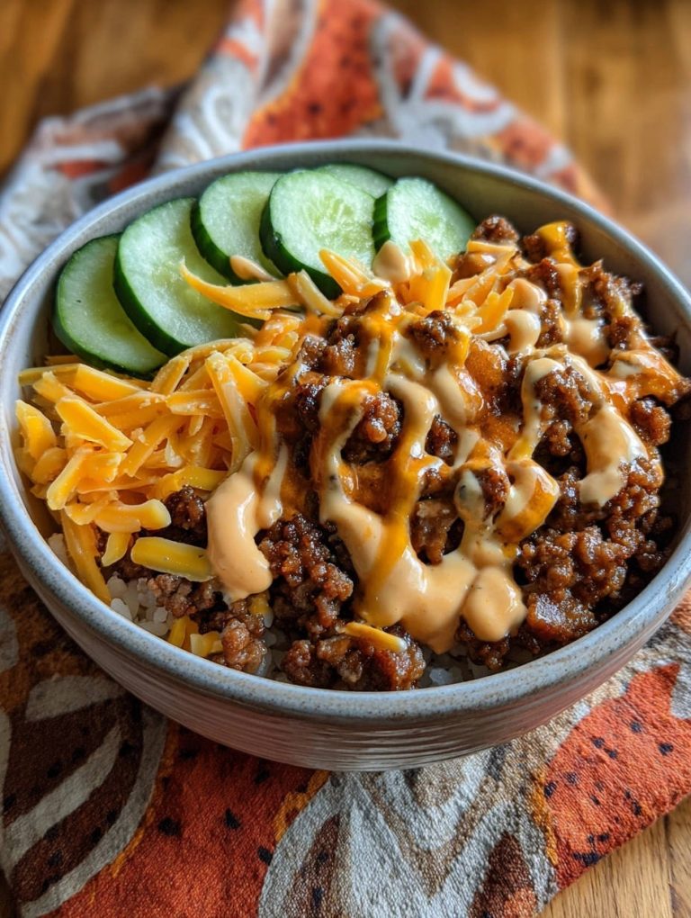 Speedy Savory Beef Rice Bowl Close Up Served
