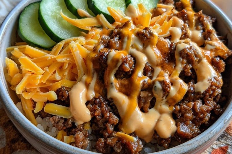 Speedy Savory Beef & Rice Bowl
