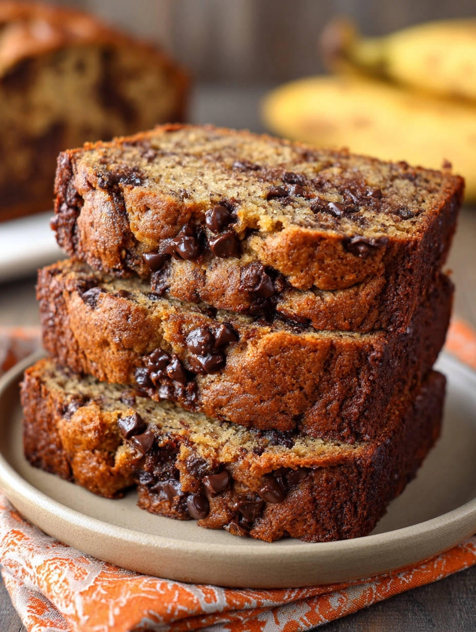 Ultimate Chocolate Chip Banana Bread Cross Section 1