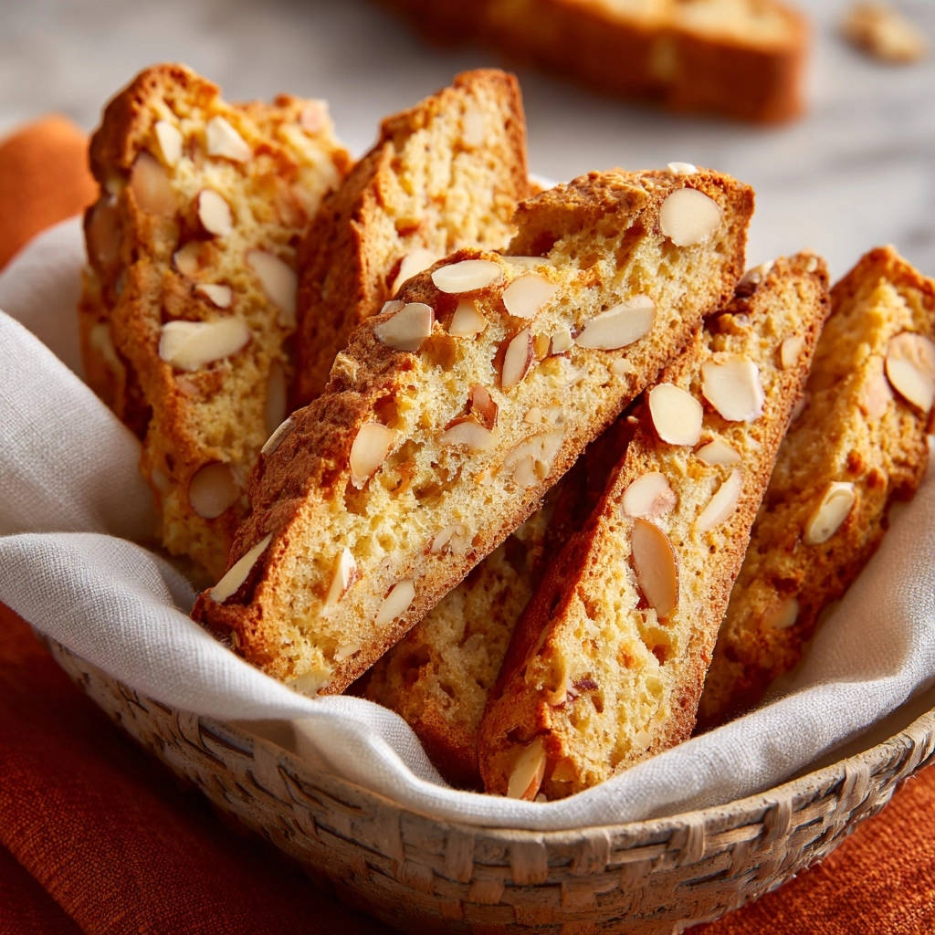 Almond Biscotti Close Up Sliced