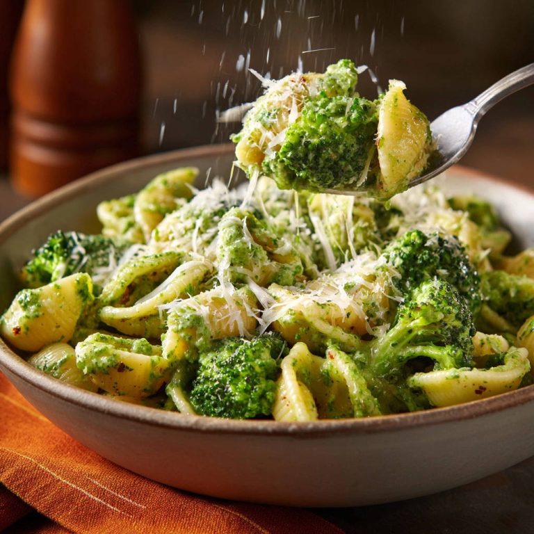 Broccoli Pesto Shells Cheese Grating