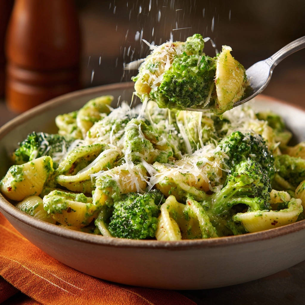 Broccoli Pesto Shells Cheese Grating