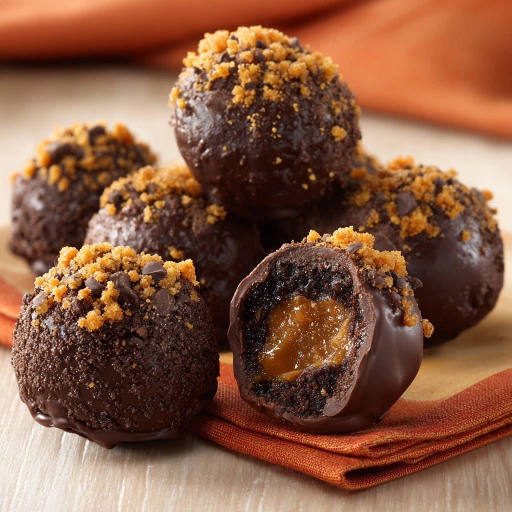 Caramel Stuffed Chocolate Truffles Cross Section 1