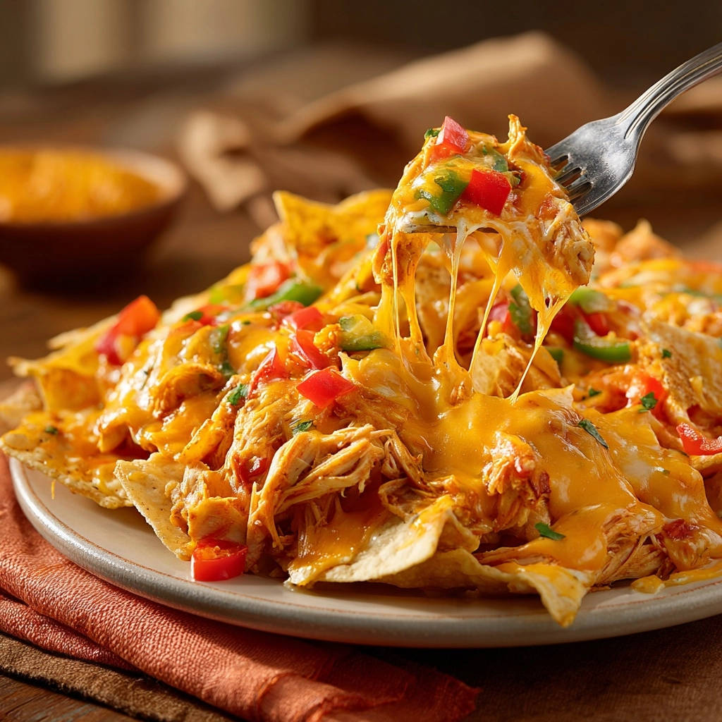 Cheesy Chicken Nachos Forkful Of Cheese 1
