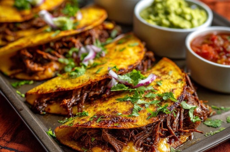 Cheesy Shredded Beef Tacos