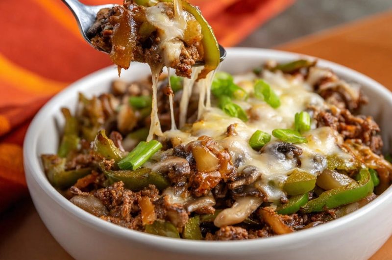 Cheesy Skillet Steak & Veggies