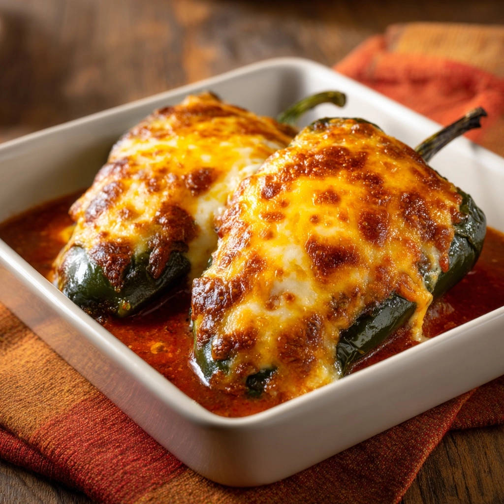 Cheesy Stuffed Peppers Close Up Baked Cheese 1