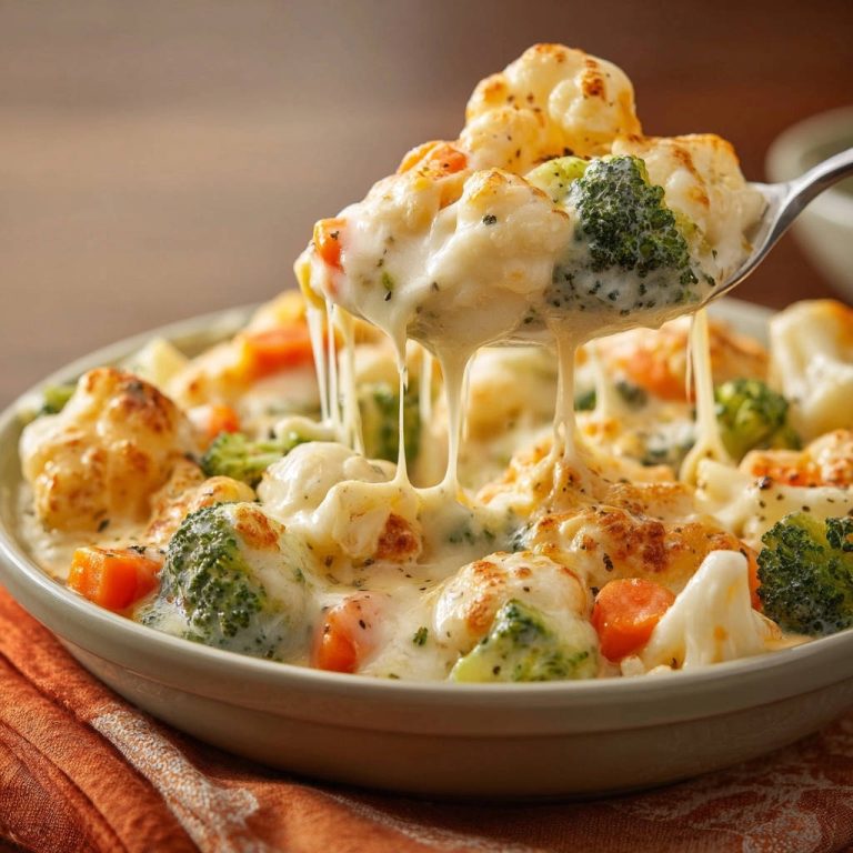 Cheesy Veggie Gratin Spoonful Of Cheese Pull