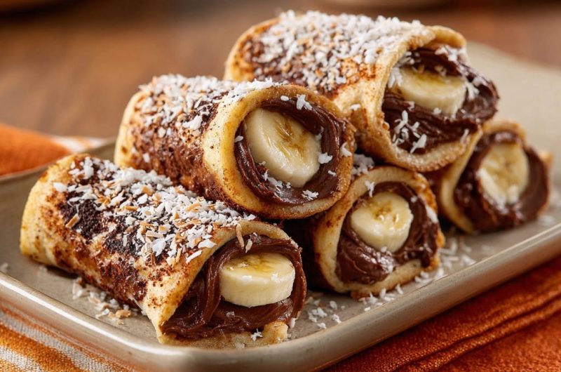 Chocolate Banana Crepe Roll-Ups