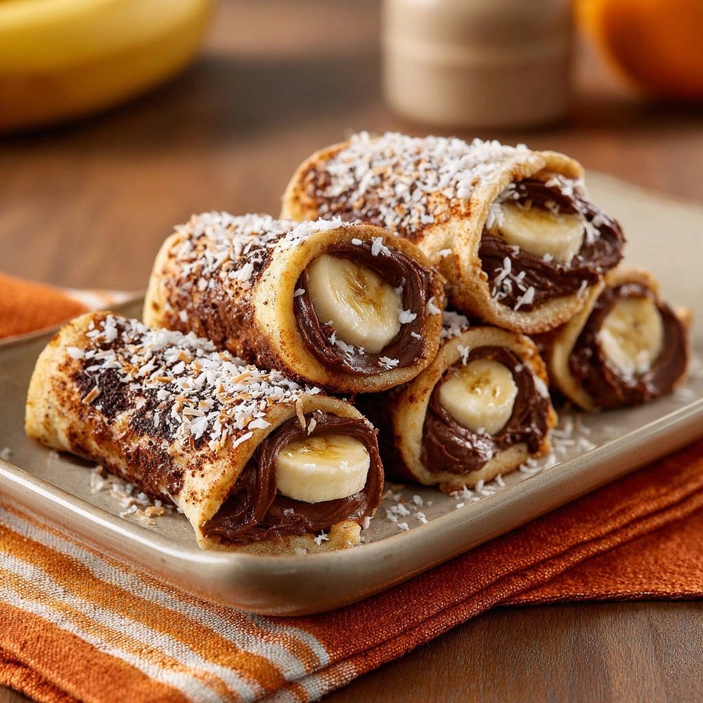 Chocolate Banana Crepe Roll Ups Close Up Cross Section