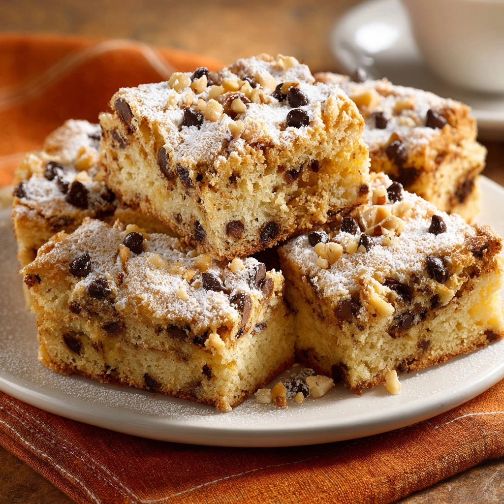 Chocolate Chip Walnut Blondies Close Up Slice 1