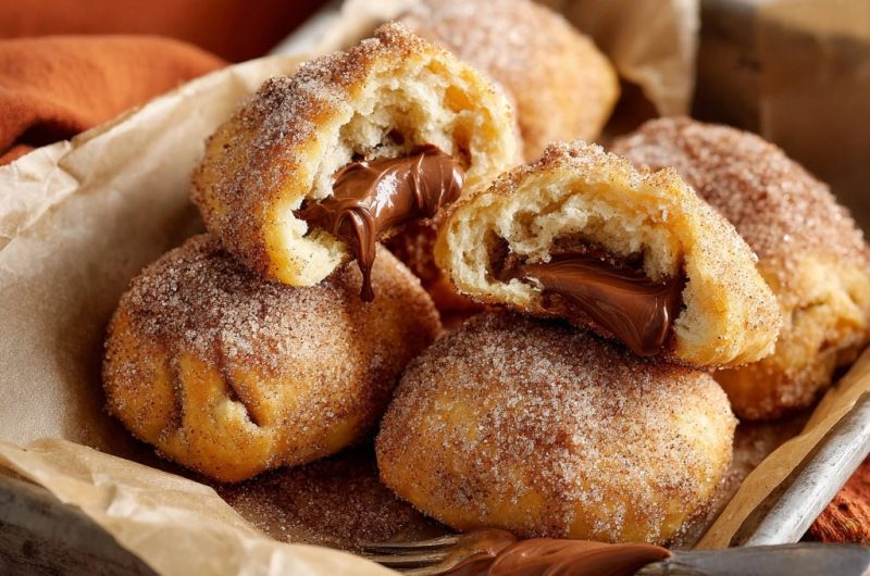Chocolate Stuffed Doughnut Holes