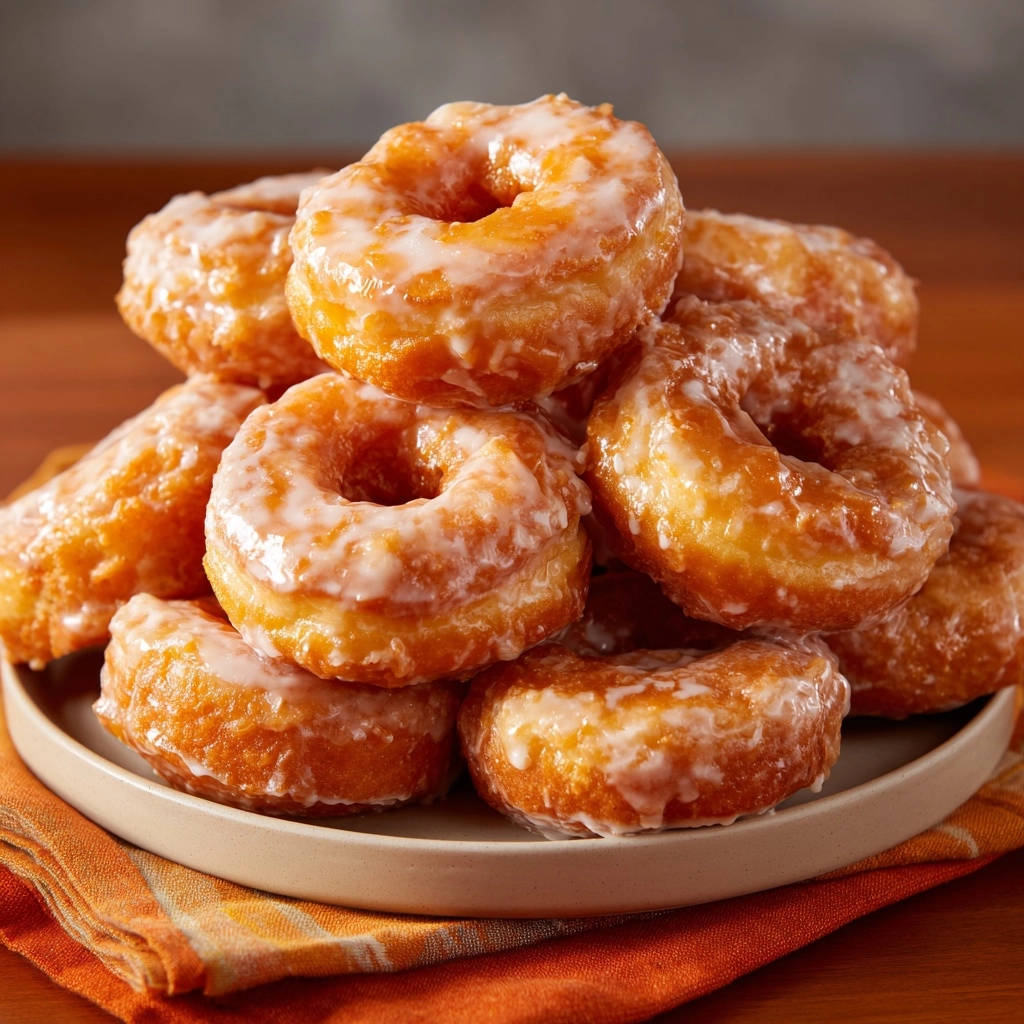 Classic Glazed Donuts Pile Close Up 1