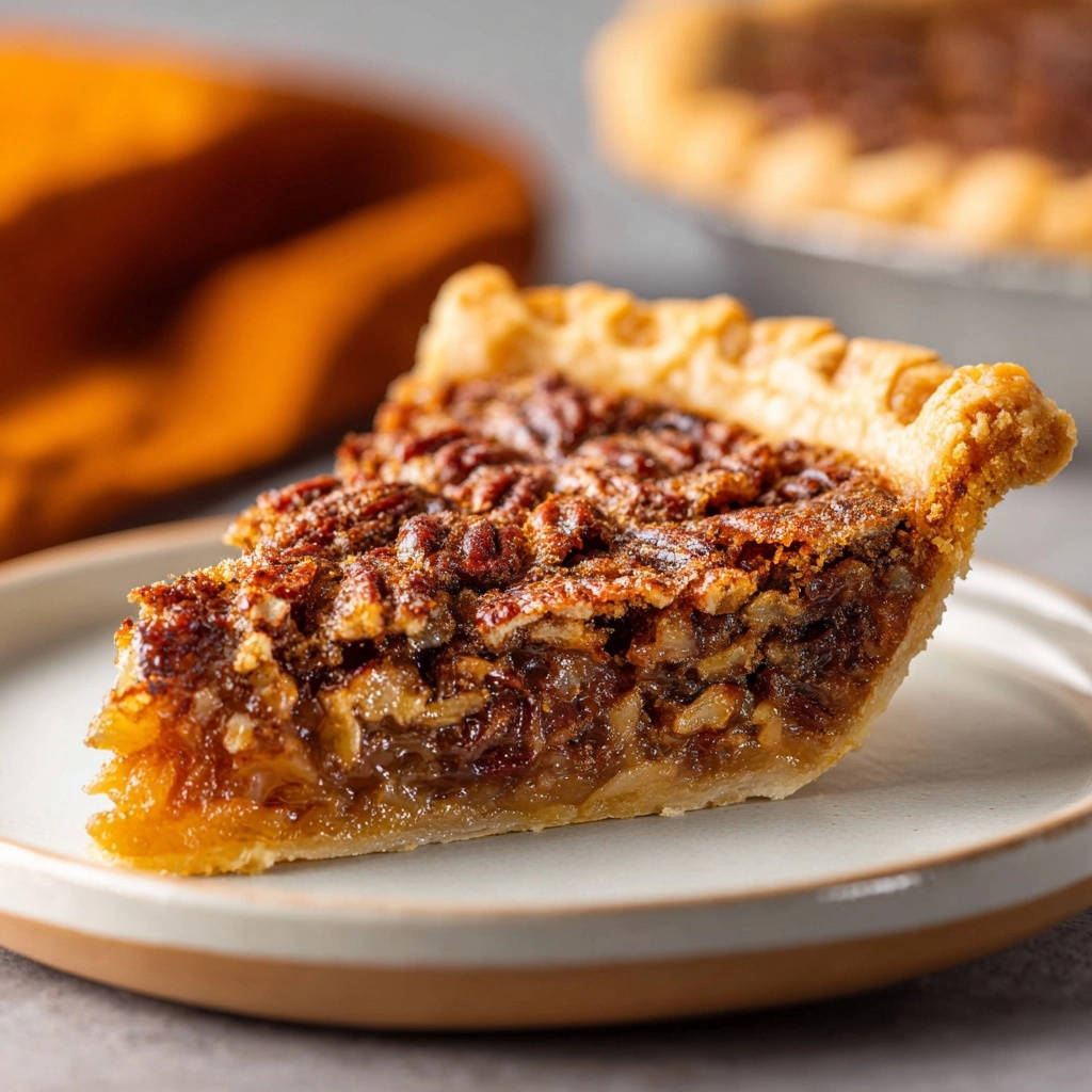 Classic Pecan Pie Close Up Cross Section