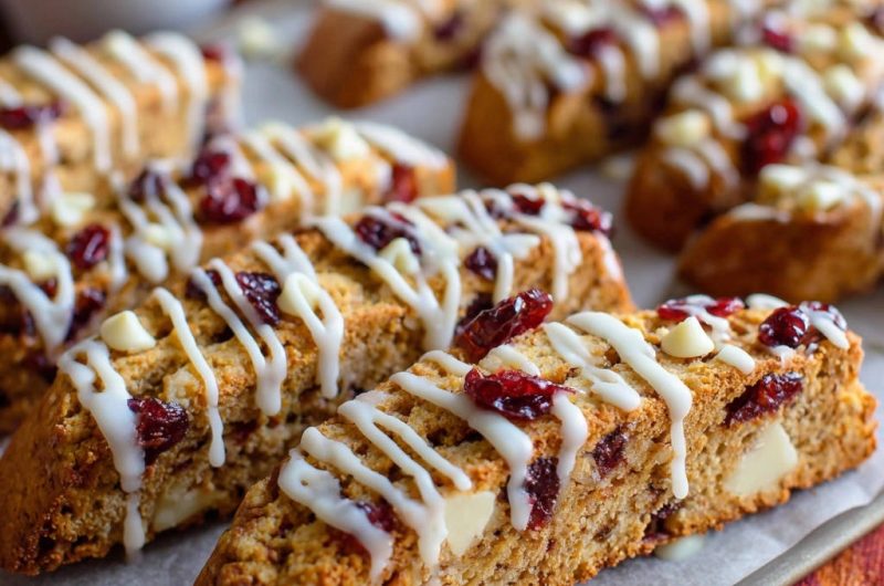 Cranberry White Chocolate Biscotti