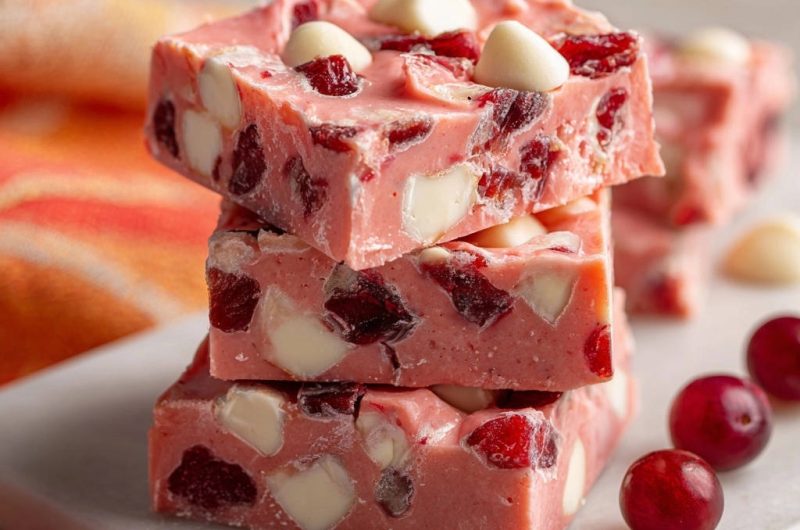 Cranberry White Chocolate Fudge