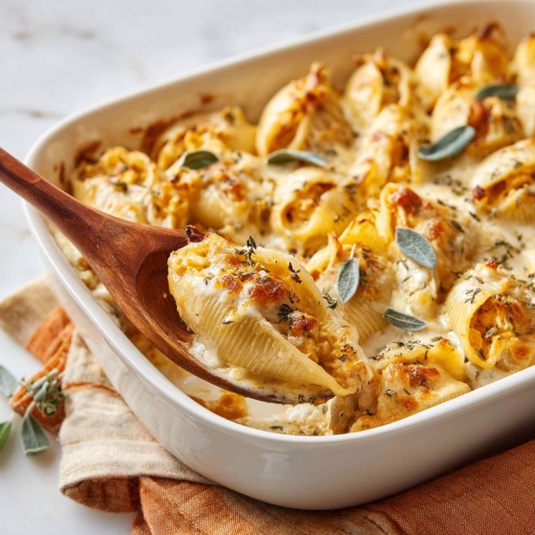 Creamy Stuffed Shells Spoonful Close Up