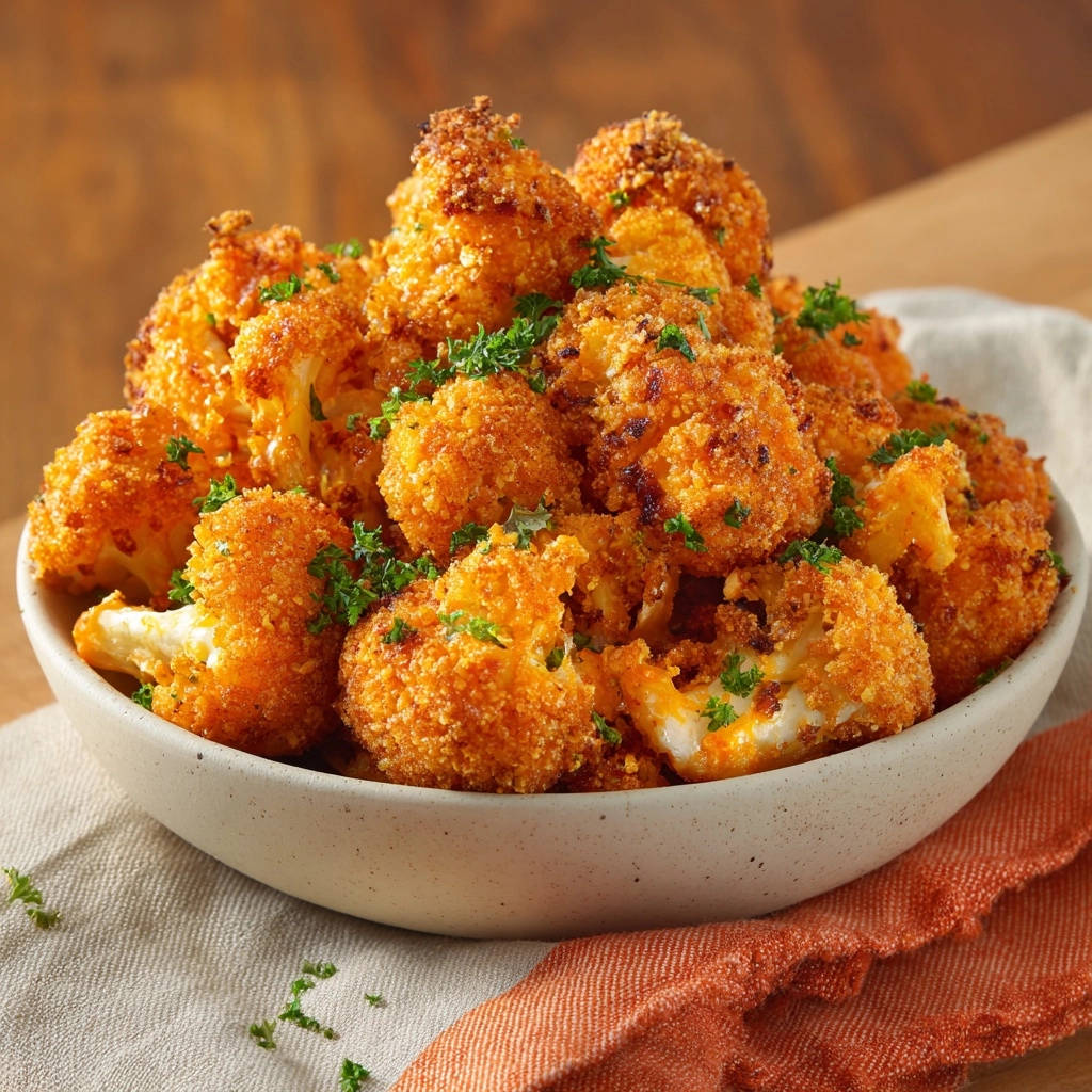 Crispy Baked Cauliflower Bites Close Up Detail