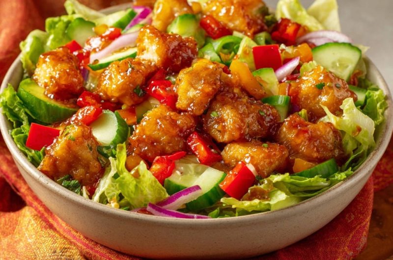 Crispy Glazed Chicken Salad