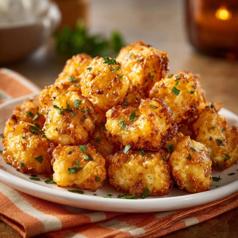 Crispy Golden Potato Bites Close Up Detail