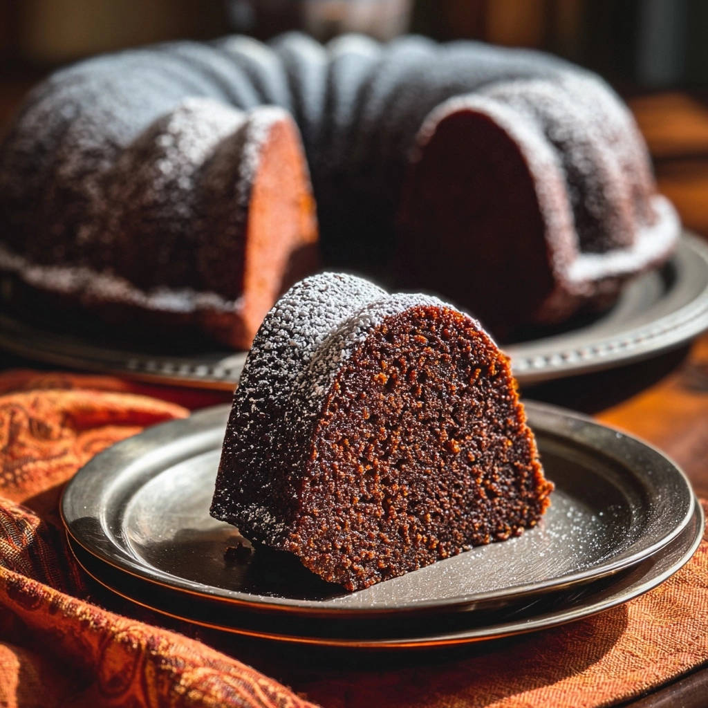 Decadent Chocolate Bundt Cake Cross Section