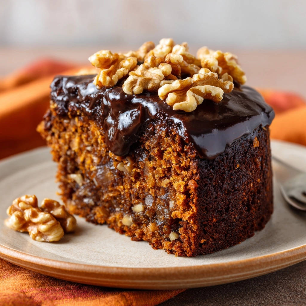 Decadent Chocolate Walnut Cake Cross Section