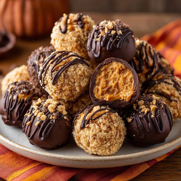 Decadent Peanut Butter Truffles Cross Section