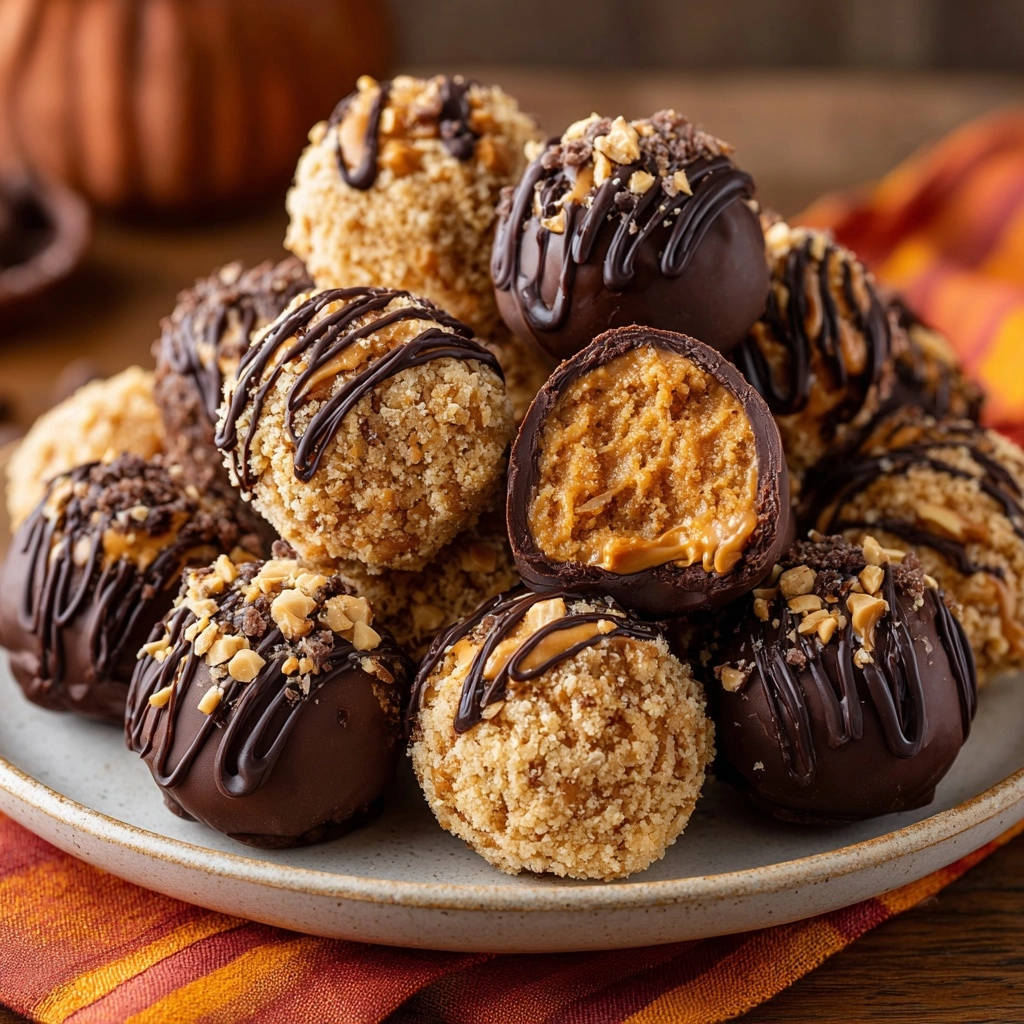 Decadent Peanut Butter Truffles Cross Section