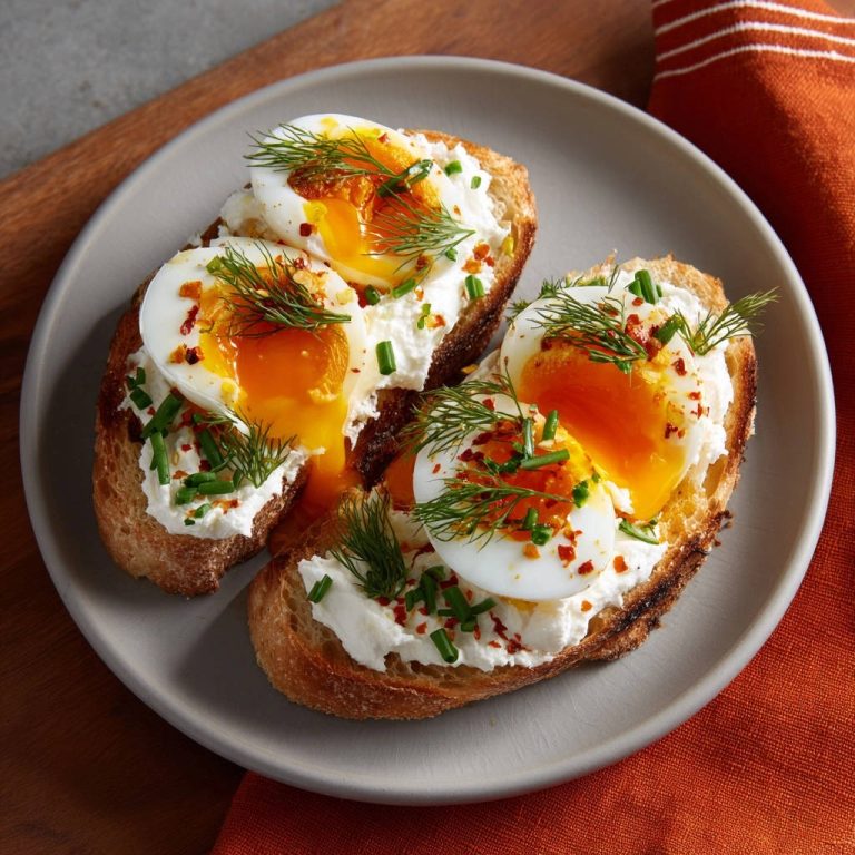 Dreamy Ricotta Toast Egg Yolks Dripping