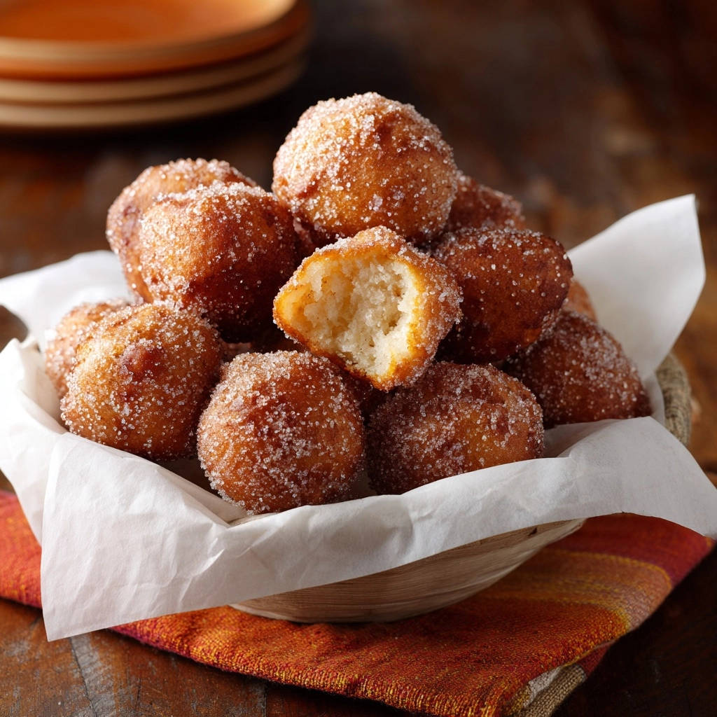 Easy Cinnamon Sugar Doughnut Holes Cross Section 1