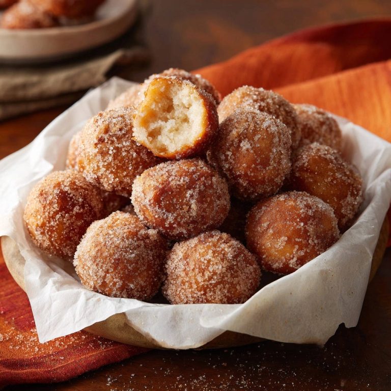 Easy Cinnamon Sugar Doughnut Holes Cross Section