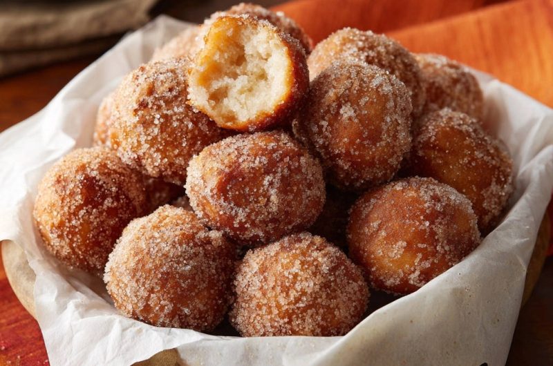 Easy Cinnamon Sugar Doughnut Holes
