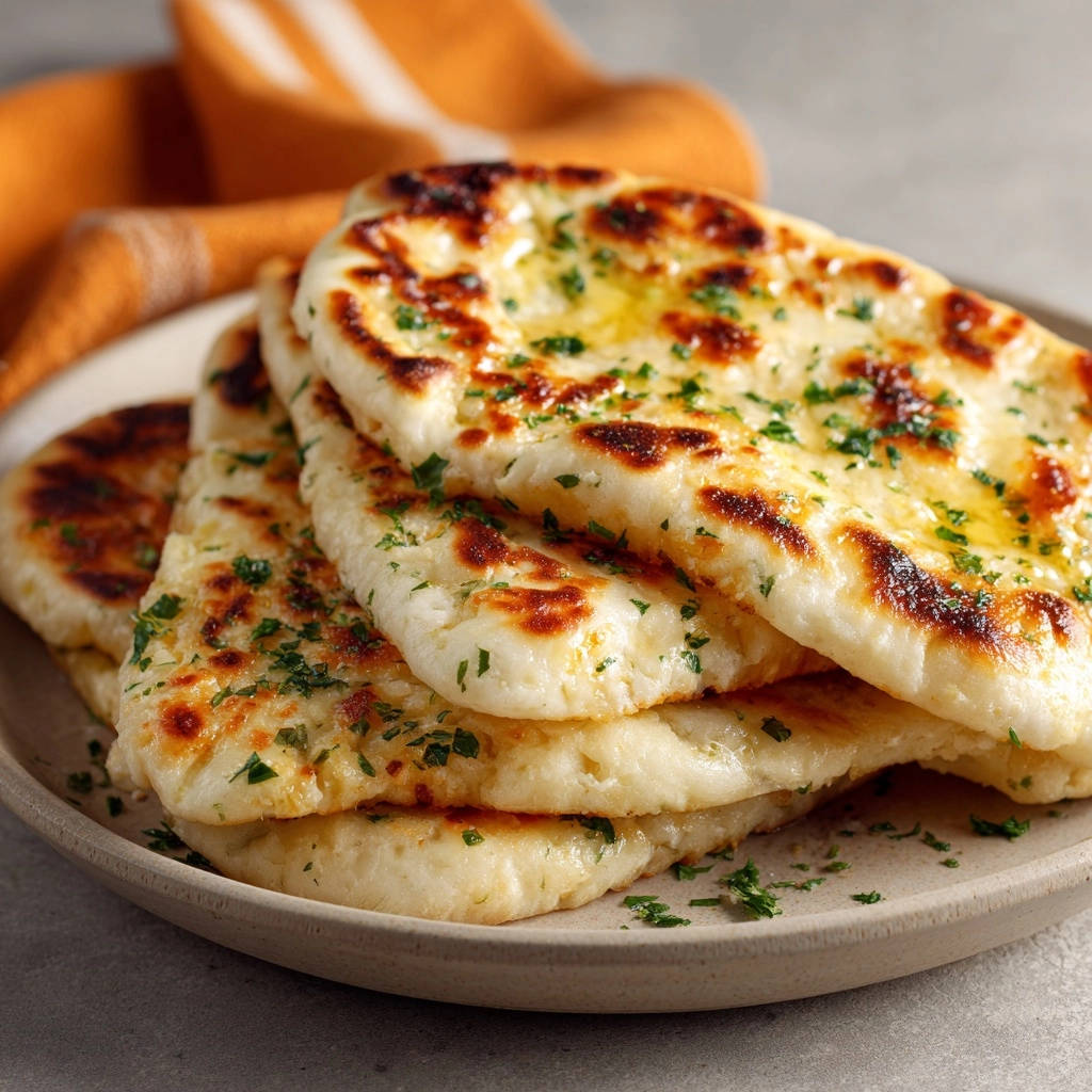 Easy Skillet Naan Close Up Plated