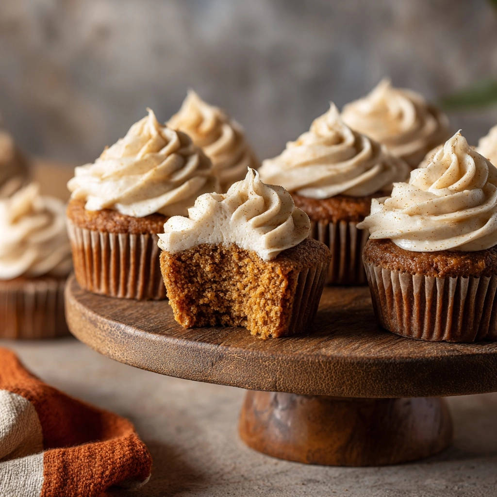 Fluffy Fall Spiced Cupcakes Cross Section