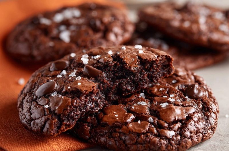 Fudgy Salted Chocolate Cookies
