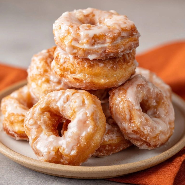 Glazed Donuts Stacked Close Up