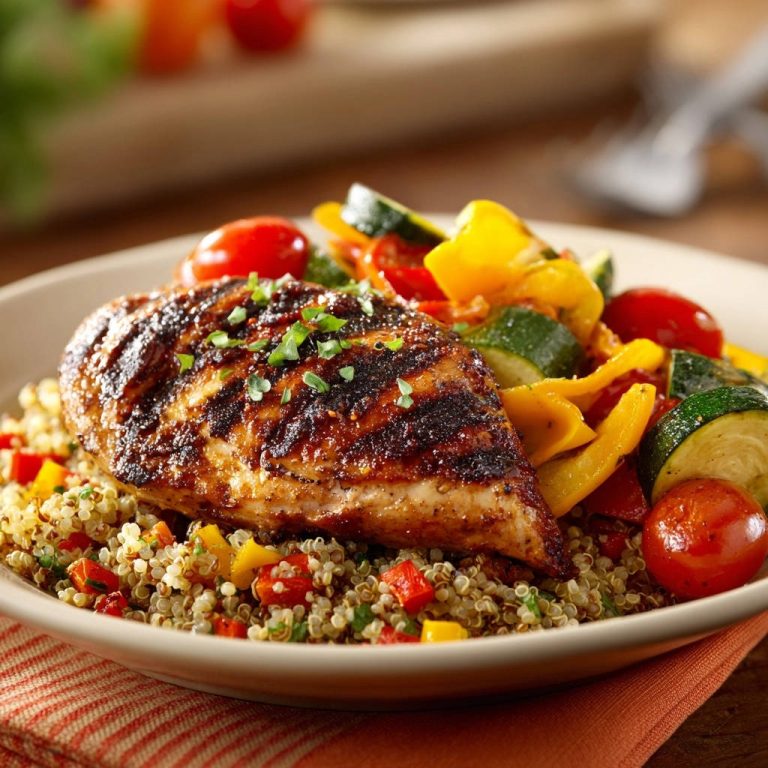 Grilled Chicken Quinoa Power Bowl Single Plated Serving