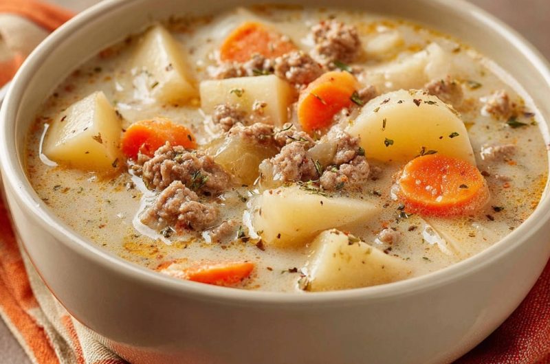 Hearty Beef & Potato Cream Soup