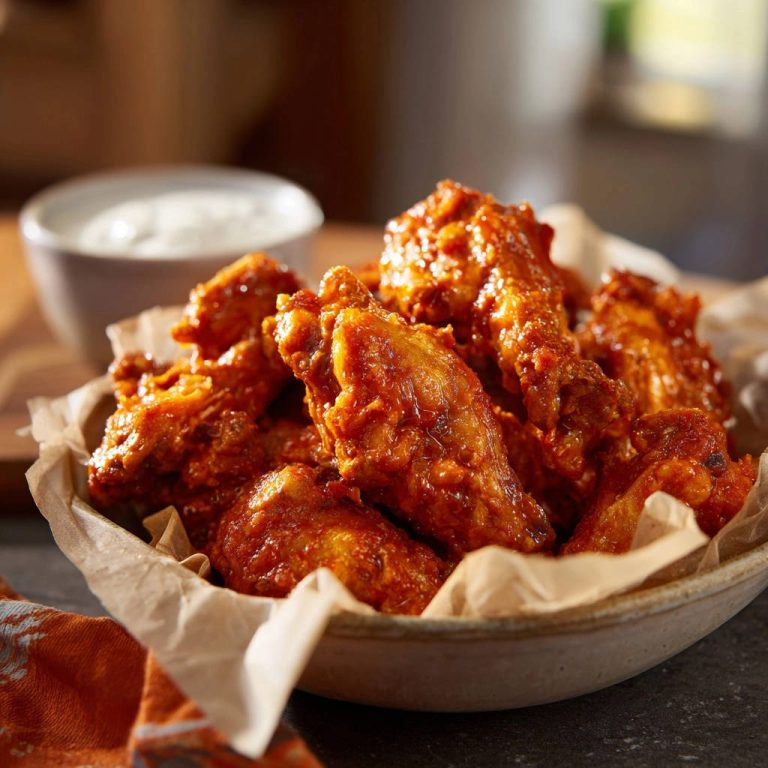 Hot Crispy Wings Close Up Detail