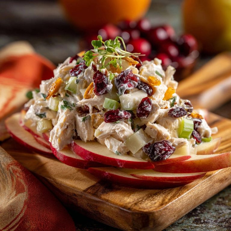 Juicy Cranberry Apple Chicken Salad Plated