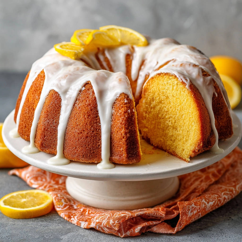Lemon Bundt Cake Cross Section Slice