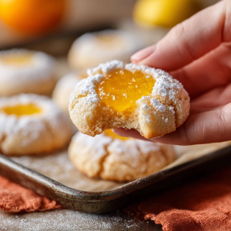 Lemon Thumbprint Cookies Bite Taken Close Up