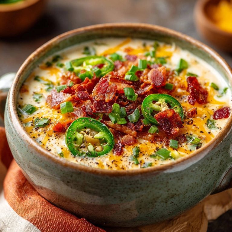 Loaded Potato Soup Close Up Garnish