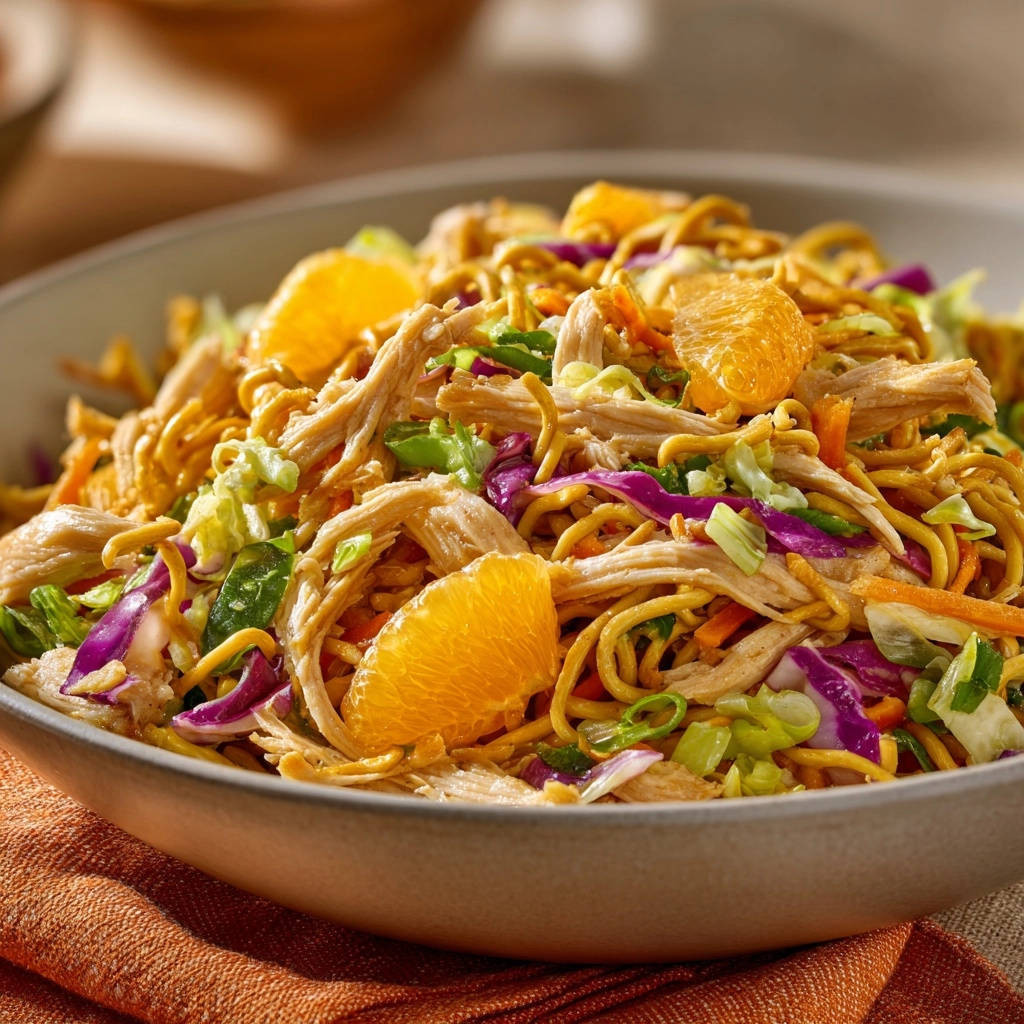 Orange Chicken Noodle Salad Close Up Bowl 1