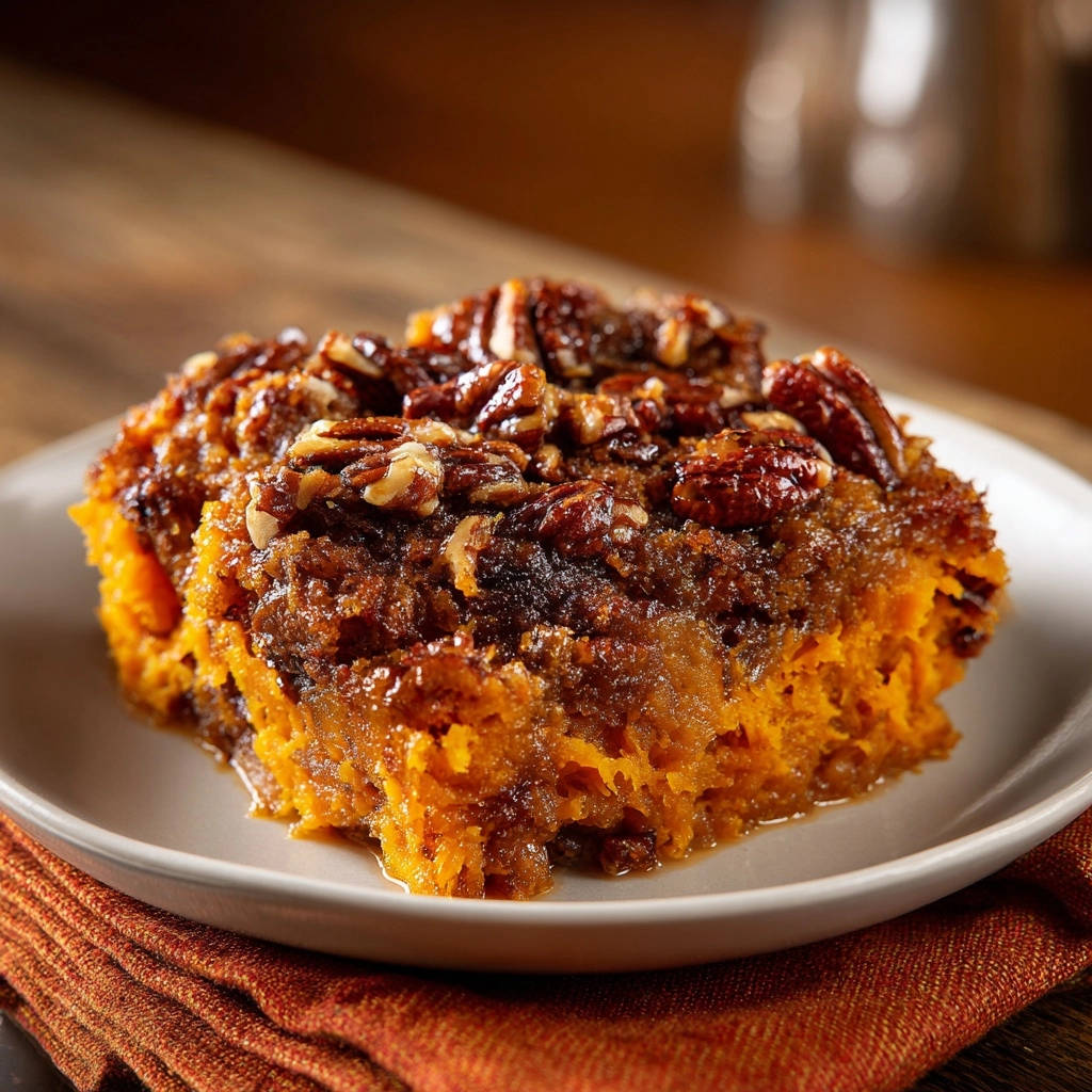 Pumpkin Pecan Praline Cake Single Serving Plated 1