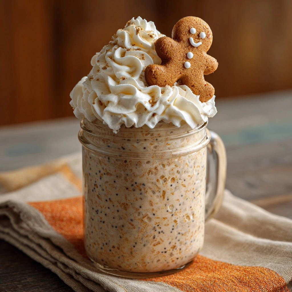 Pumpkin Spice Overnight Oats Gingerbread Garnish 1
