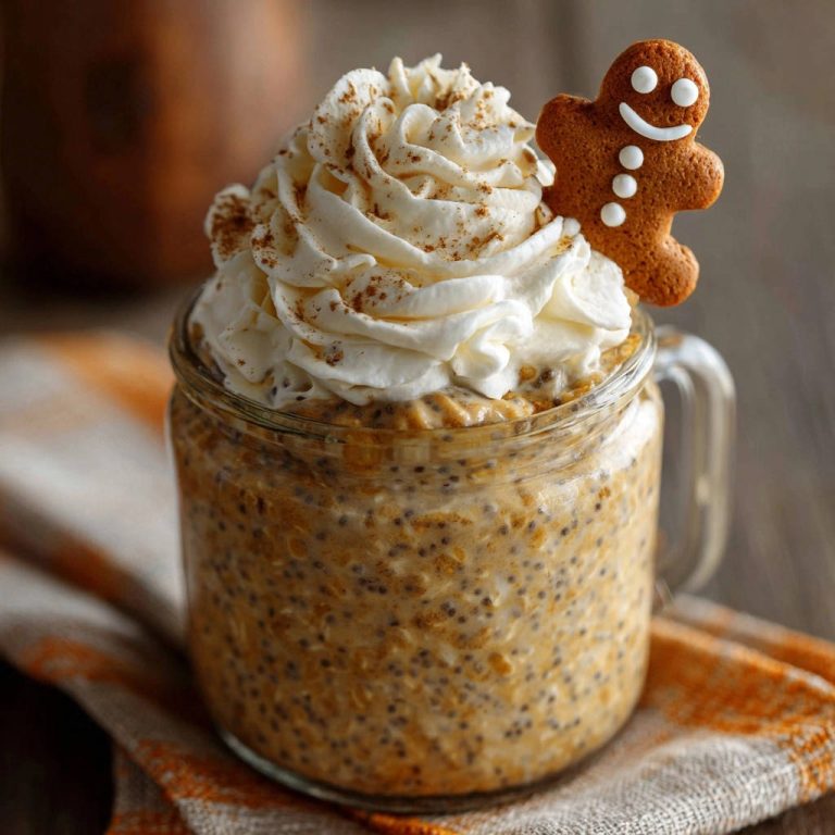 Pumpkin Spice Overnight Oats Gingerbread Garnish