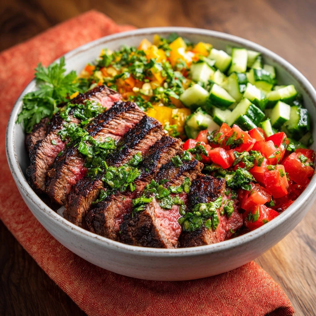 Seared Steak Vibrant Salsas Sliced Detail 1