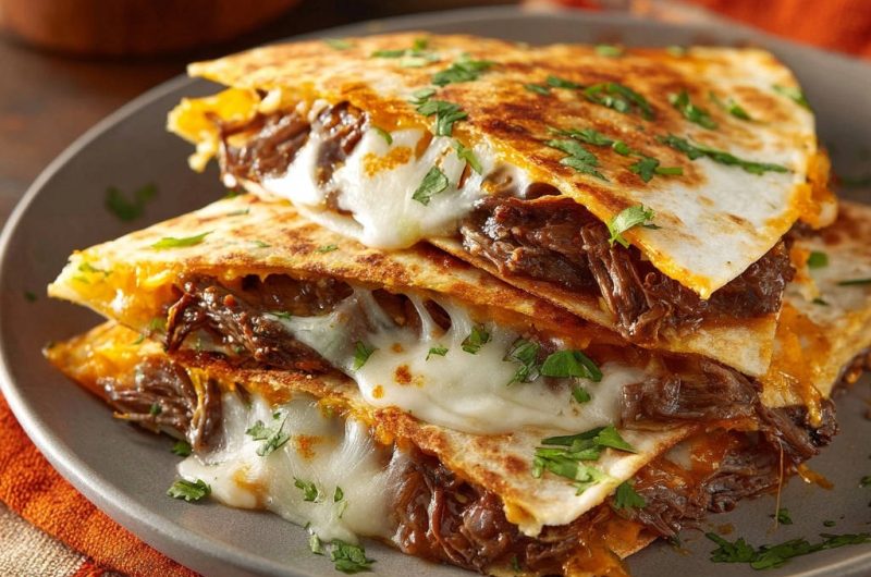 Shredded Beef & Double Cheese Quesadillas